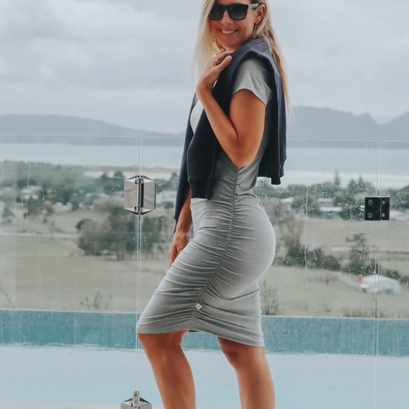 Cadenshae Australia Marled Gray Sadie Nursing/Maternity Dress Sz XL - Picture 1 of 7